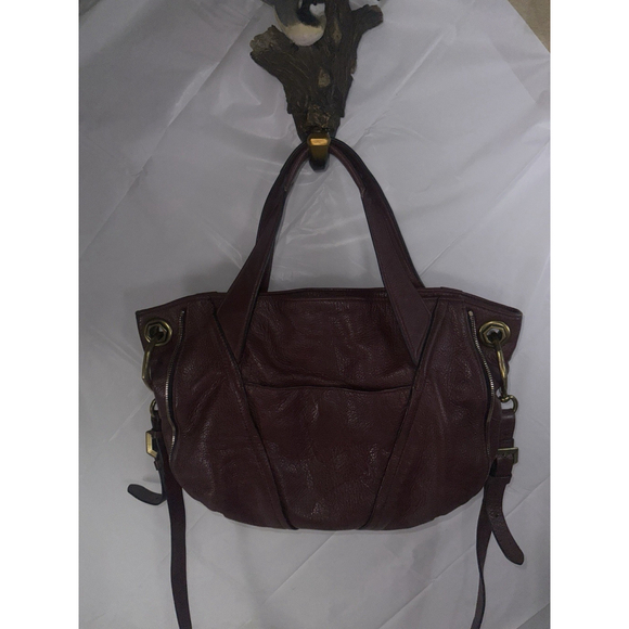 OrYANY Pebble Leather Lian Satchel Purse Handbag Convertible Strap Merlot - Picture 7 of 14